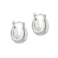curved silver hoop - seolgold