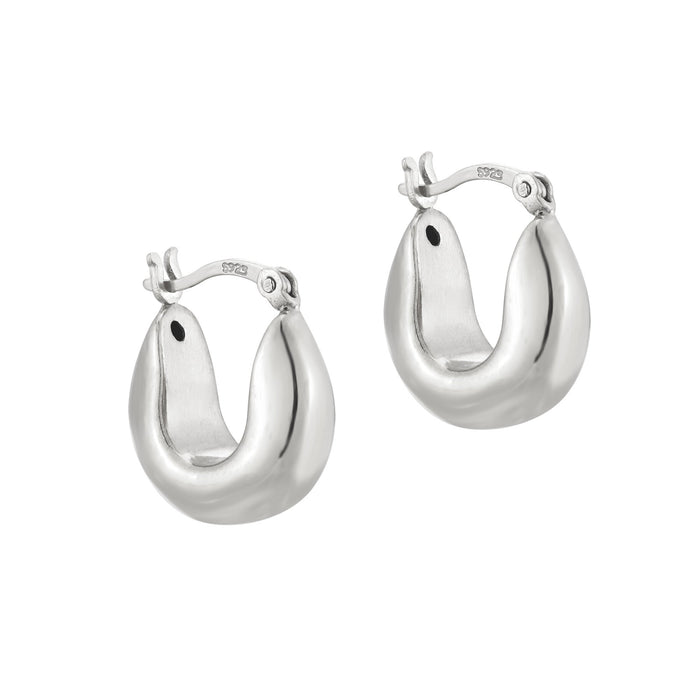 curved silver hoop - seolgold