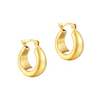 18ct Gold Vermeil Chunky Creole Curved Hoops