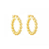 bubble bead hoops - gold hoops - gold hoop earrings- puffy hoops - gold plate earrings - silver hoops