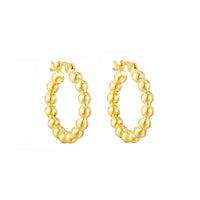 bubble bead hoops - gold hoops - gold hoop earrings- puffy hoops - gold plate earrings - silver hoops