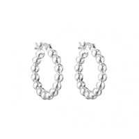 bubble hoops - beaded hoop - everyday hoop - midi hoop - silver hoop - seol gold