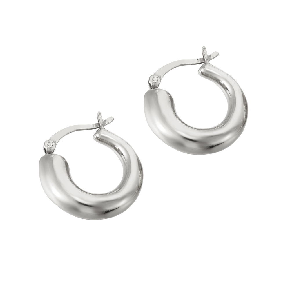 Sterling Silver Chunky Asymmetric Creole Hoops