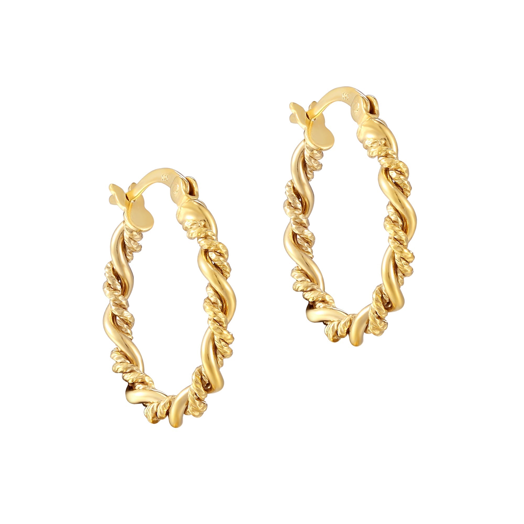 Twisted Rope Creole Hoops - seol-gold