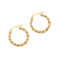 twisted rope gold creoles - seolgold