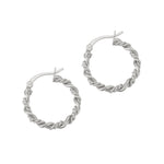Sterling Silver Twisted Rope Creole Hoops
