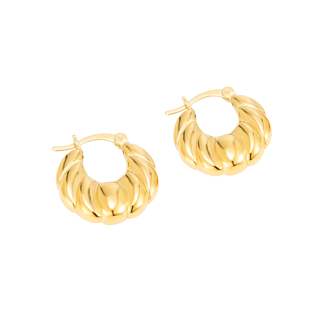 Small Croissant Hoops - seolgold