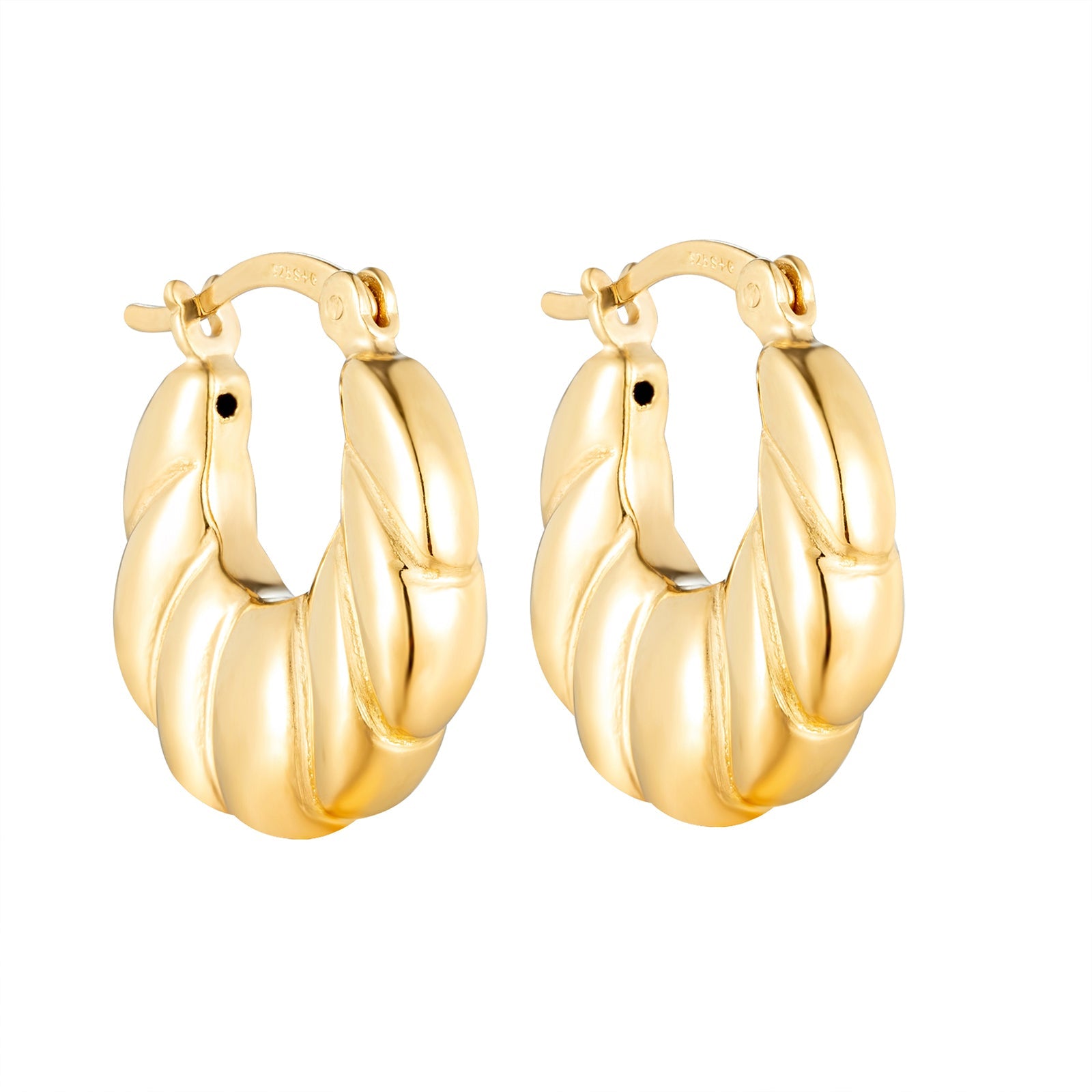 Small Croissant Hoops - seolgold
