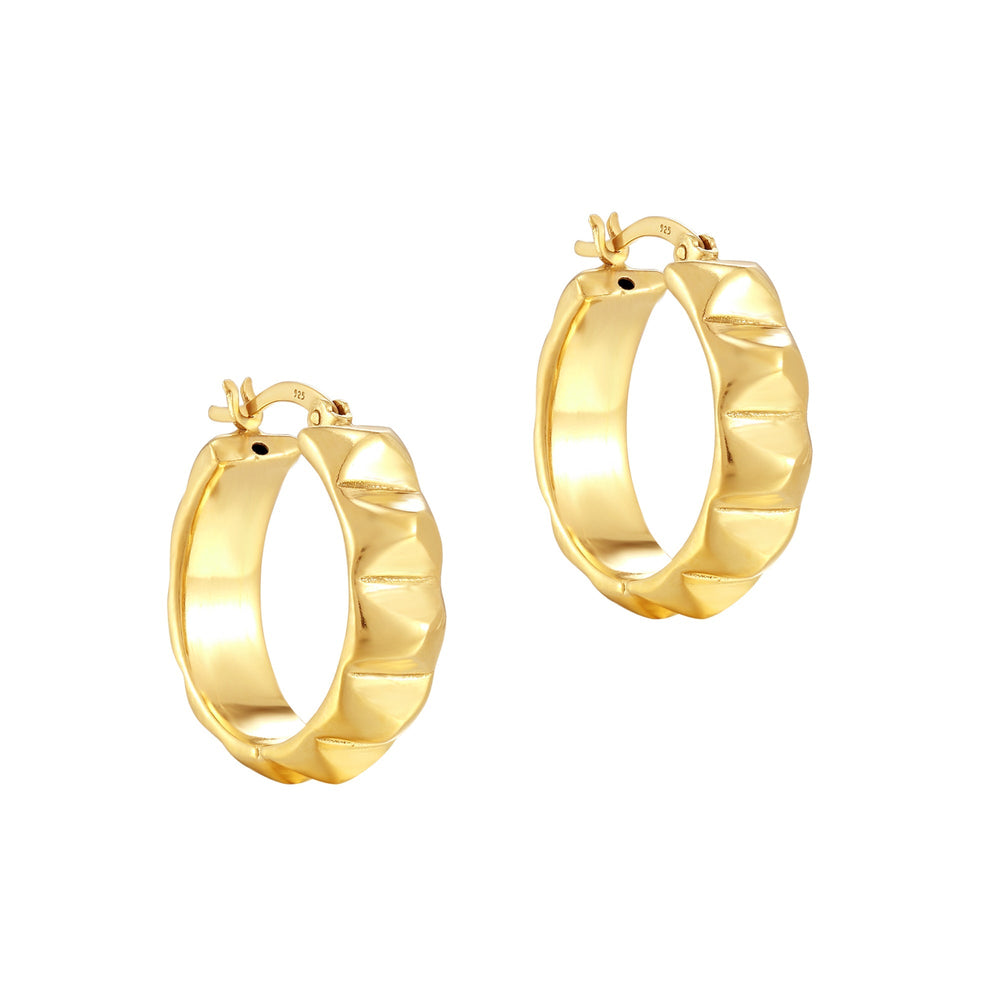 18ct Gold Vermeil Studded Creole Hoops