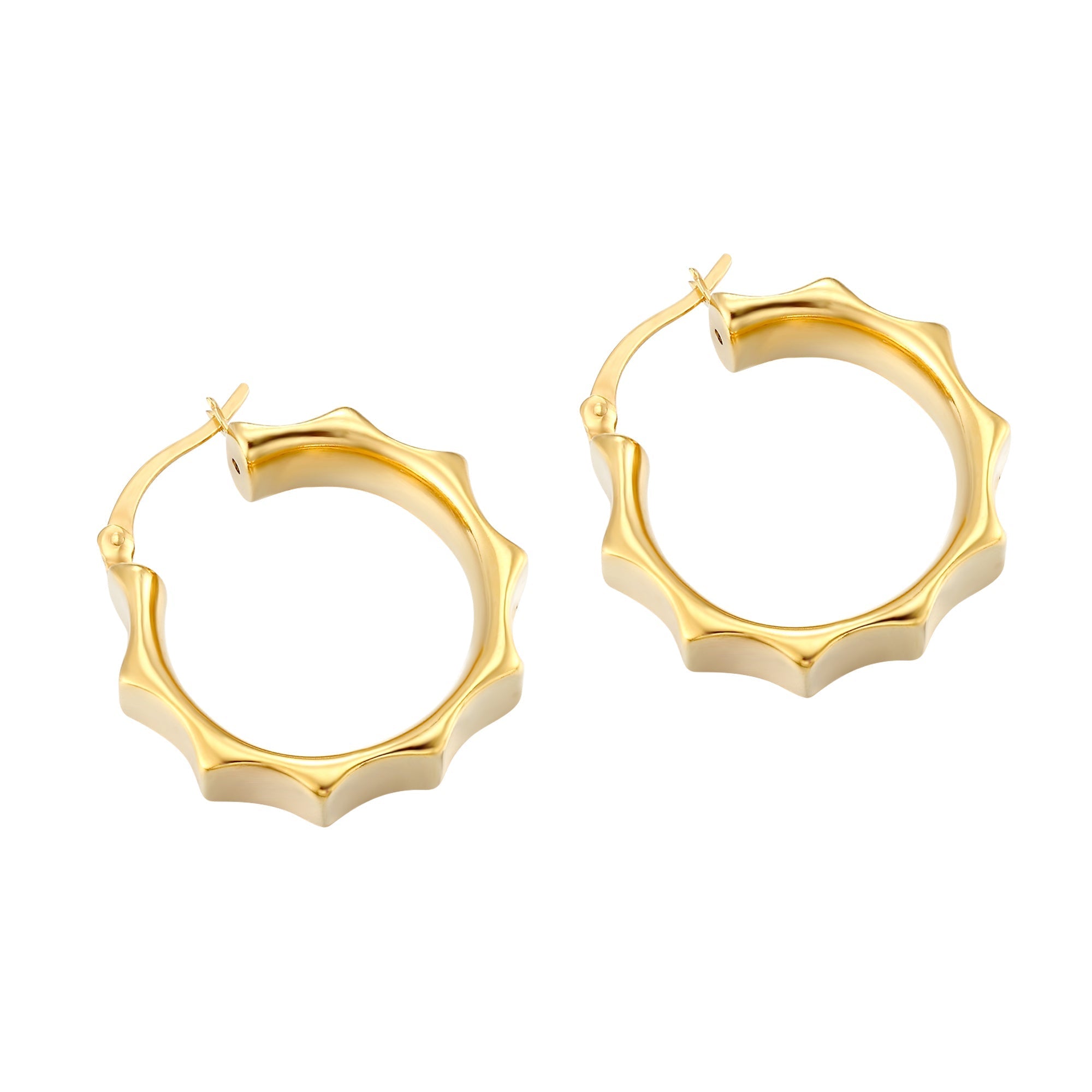 18ct Gold Vermeil creole earrings - seol gold
