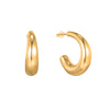 vermeil earrings - gold studs - gold earrings - half hoops - 18ct gold vermeil hoops - gold vermeil studs - seol gold