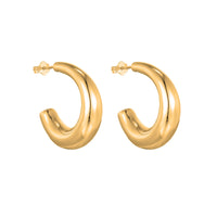 puffy earrings - light studs - gold earrings - half hoops - 18ct gold vermeil hoops - gold vermeil studs - seol gold