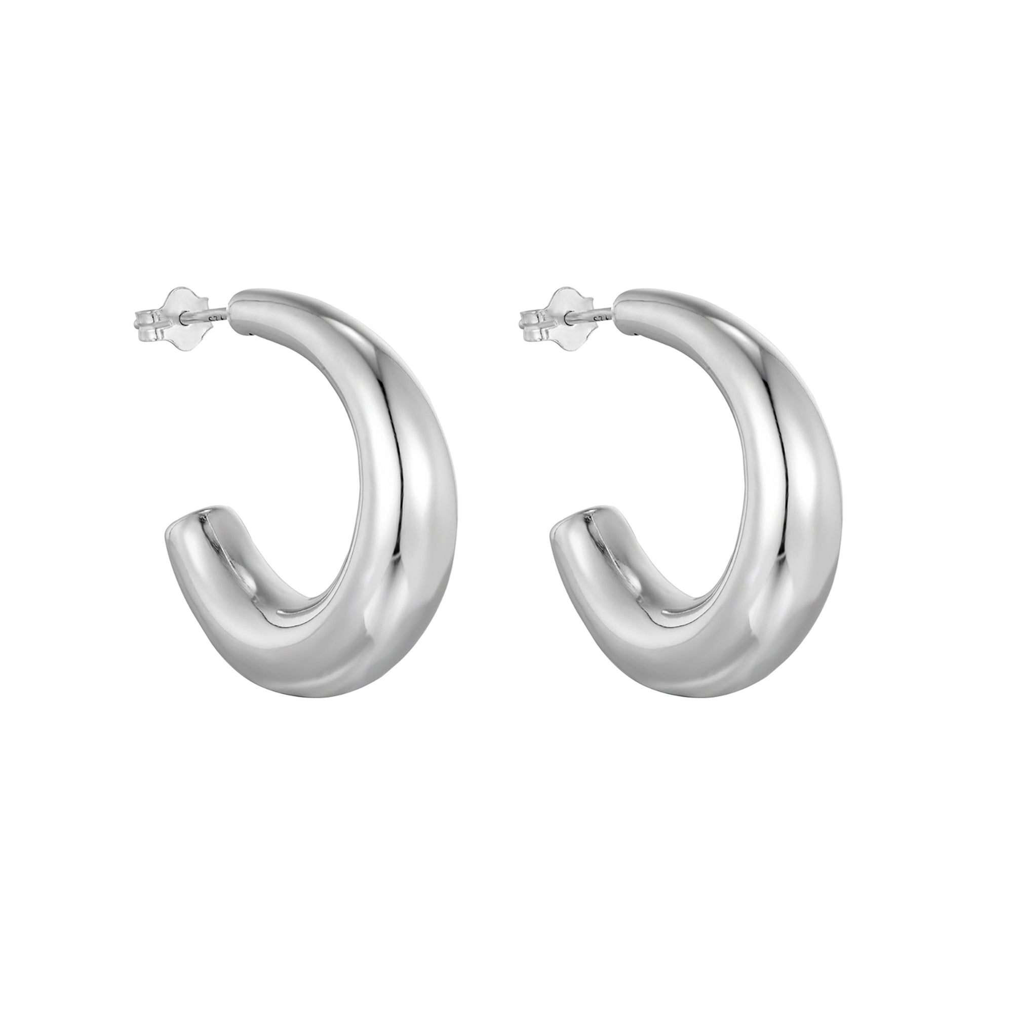 puffy earring - puffed earring - sterling silver earring - sterling silver stud - stud earring - seol gold
