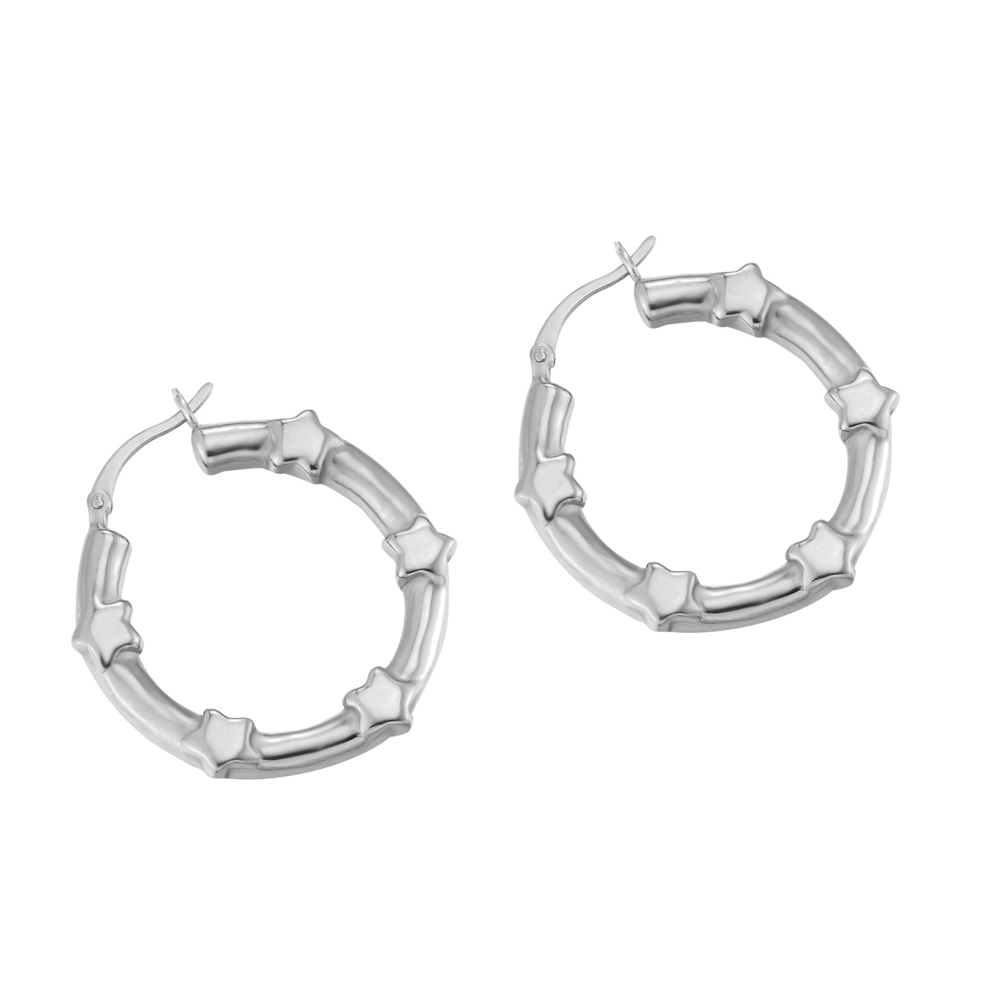 silver star hoops - seolgold