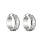 Sterling Silver CZ Chunky Creoles