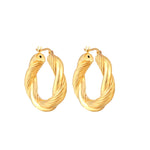 18ct Gold Vermeil Chunky Rope Twist Creoles