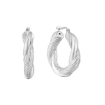 Sterling Silver Chunky Rope Twist Creoles