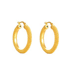 18ct Gold Vermeil Textured Hoop Earrings
