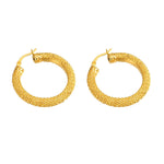 Seol gold - Textured Hoop Earrings