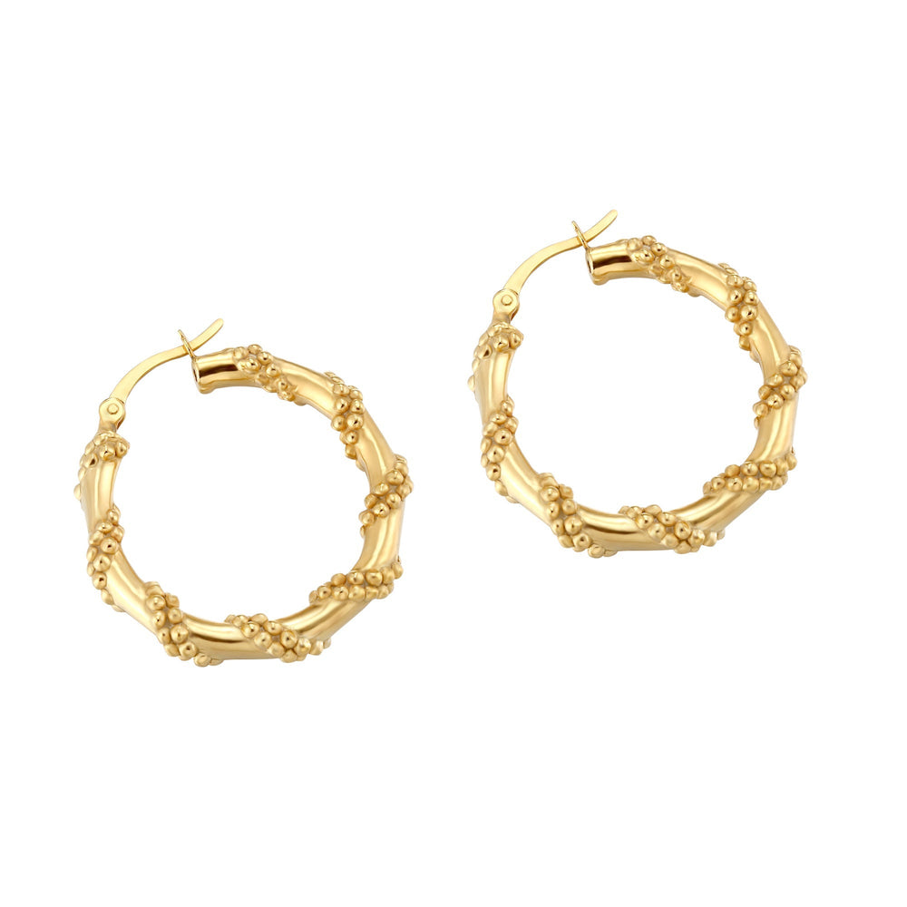 18ct Gold Vermeil rope creole hoops - seol gold
