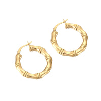 gold bamboo Hoops - seol-gold