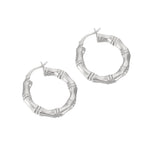 Sterling Silver Chunky Bamboo Hoops