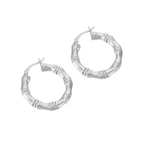 silver bamboo hoops - seolgold