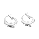 Puffed dolphin hoops - seol gold