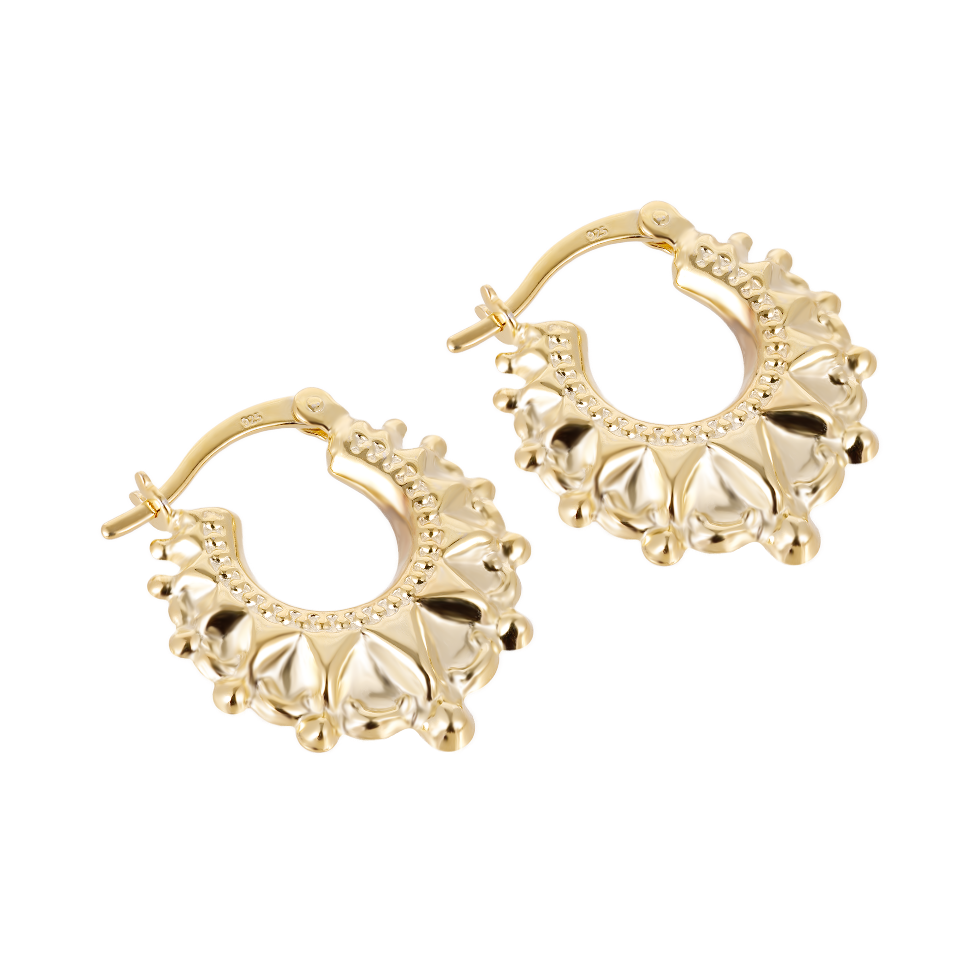 gold traditional hoops - gold hoops - gold traditional earrings - seol gold