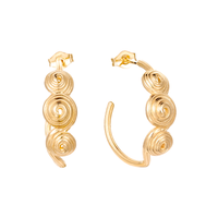 gold spiral studs - shell spiral shell stud - shell stud - seol gold