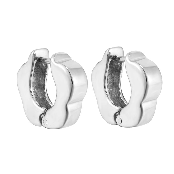 Sterling Silver Flower Huggies - seol gold