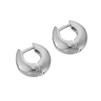 silver chunky huggie hoops - seolgold