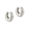 silver chubby hoops - seolgold