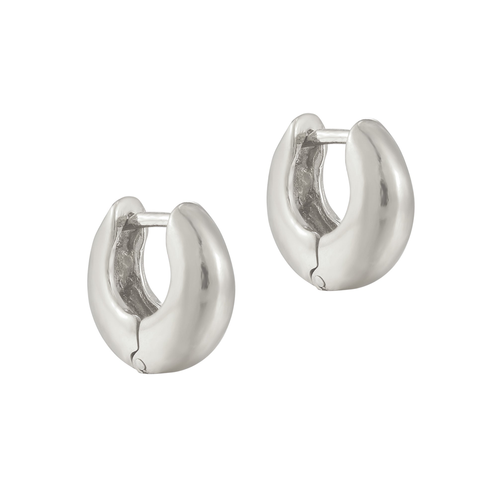 silver chubby hoops - seolgold