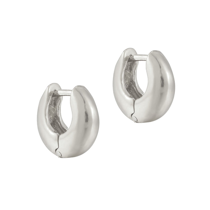 silver chubby hoops - seolgold