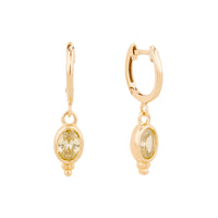 18ct Gold Vermeil Peridot Bobble Charm Hoops - seolgold