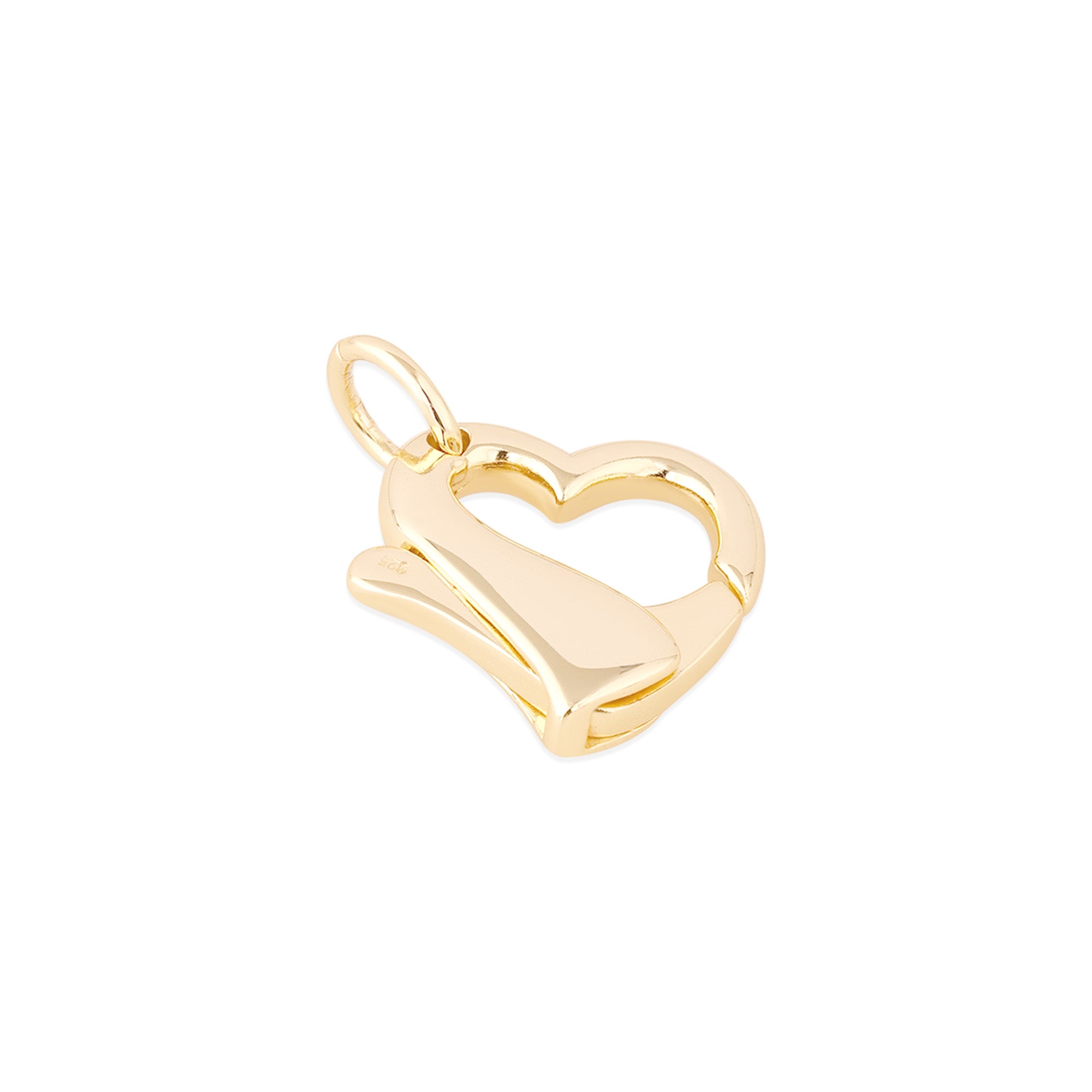 Gold heart-shaped pendant on a white background - seolgold