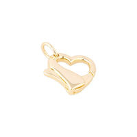 Gold heart-shaped pendant on a white background - seolgold
