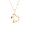 Gold heart-shaped pendant on a chain against a white background - seolgold