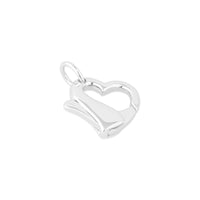 Silver heart-shaped pendant on a white background - seolgold
