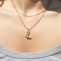 gold cowboy boot pendant - seol-gold