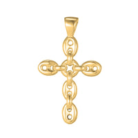 coffee bean pendant - mariner cross - coffee bean necklace - cross - gold cross - gold cross necklace - seol gold