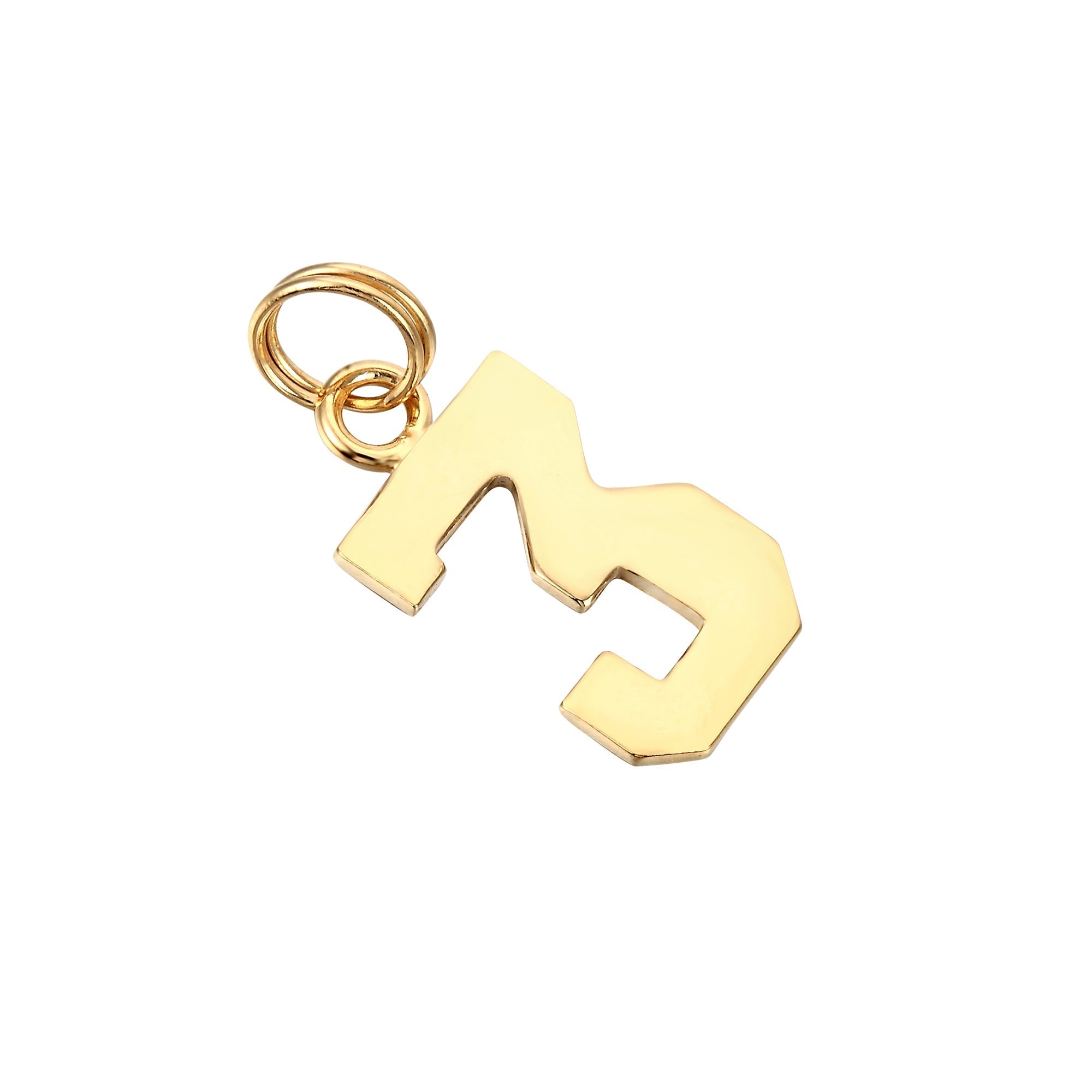 18ct Gold Plated Varsity Number Pendant