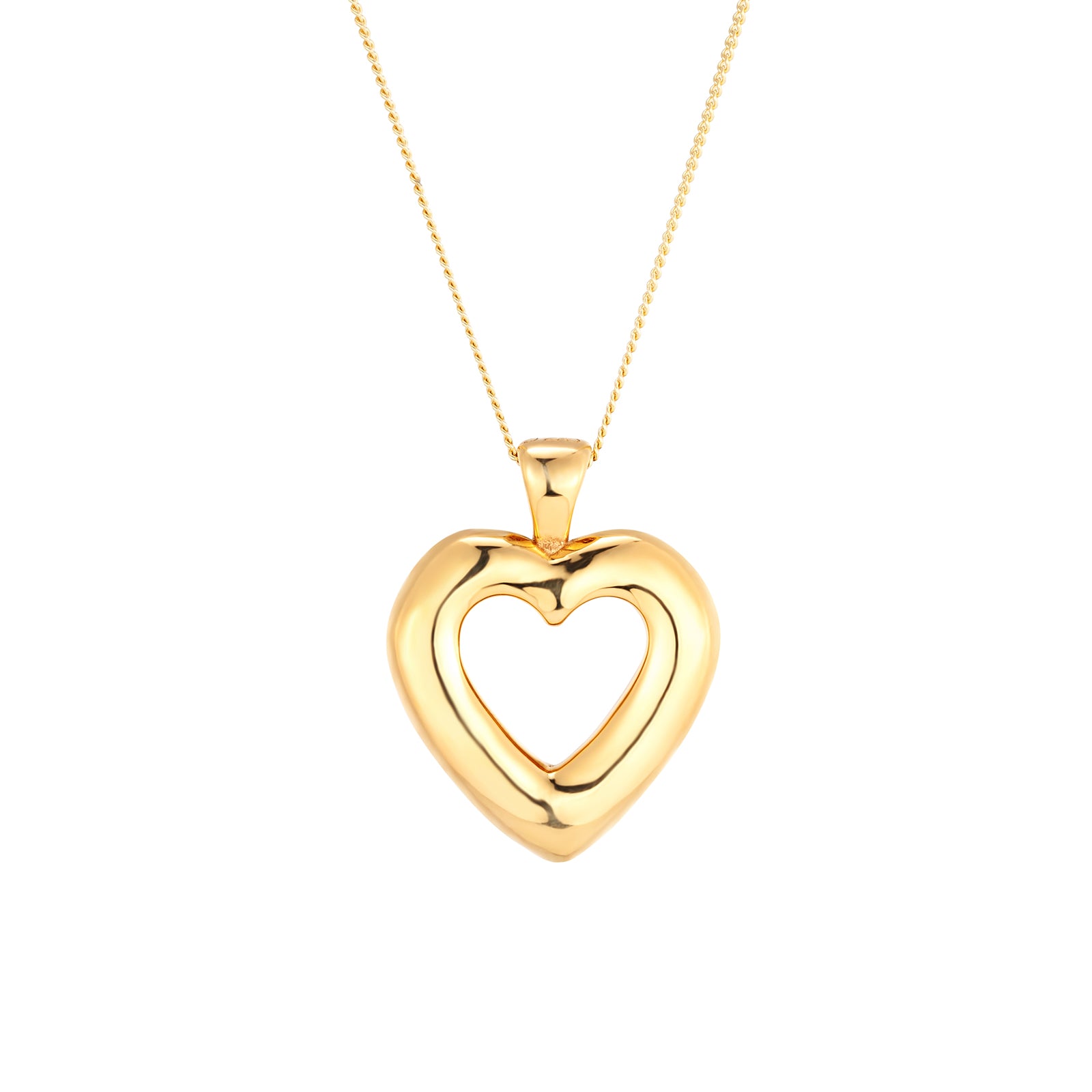 thumbnail image 2 of 14k Yellow Gold Tiny 3D Polished Puffed Heart Charm Pendant – 0.47 Inch, Made In Italy 2 of 6