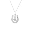 Silver horseshoe pendant necklace on a white background - seolgold
