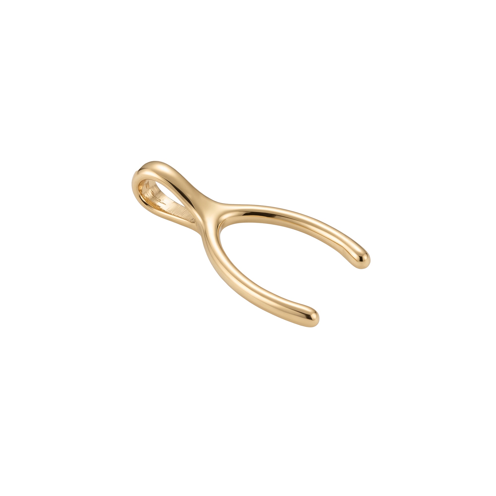 18ct Gold Plated Wishbone Pendant Charm