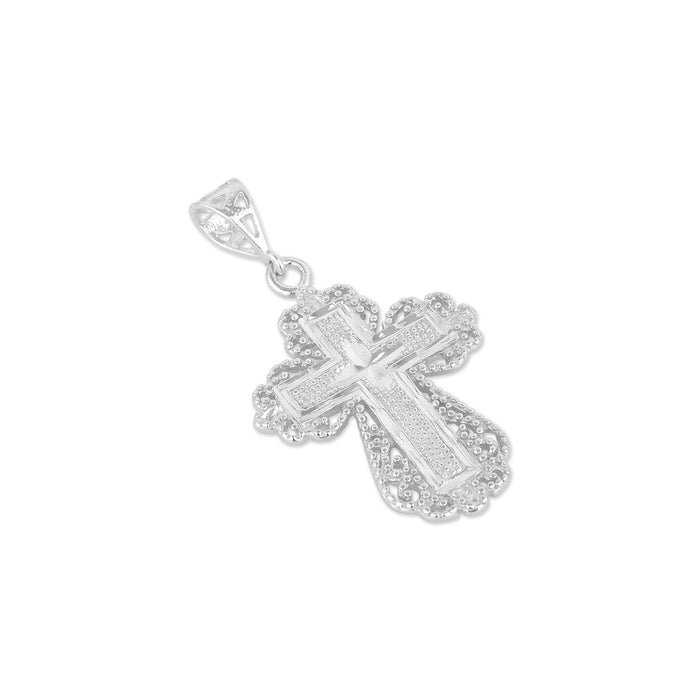 ornate cross - silver ornate cross - silver cross pendant - silver cross - seol gold