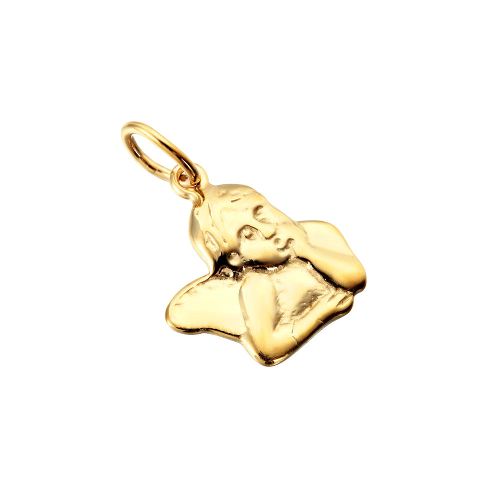 18ct Gold Vermeil Cherub Charm Pendant (Mens)