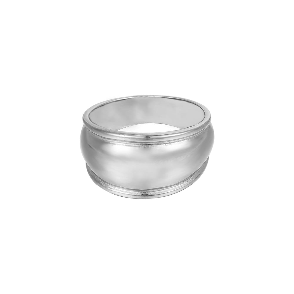Sterling Silver Double Edge Domed Ring