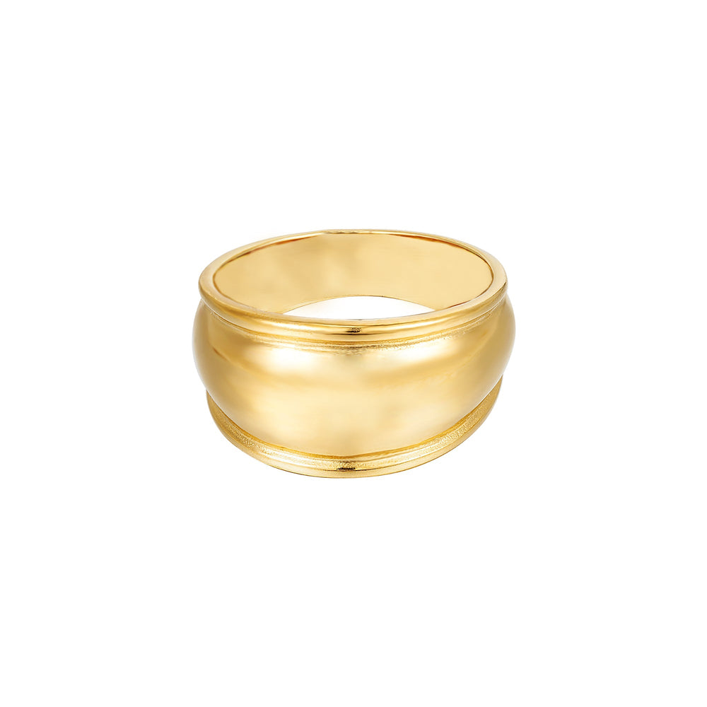 18ct Gold Vermeil Double Edge Domed Ring